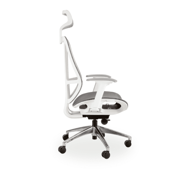 Crystal High Back White and Grey Swivel Chair