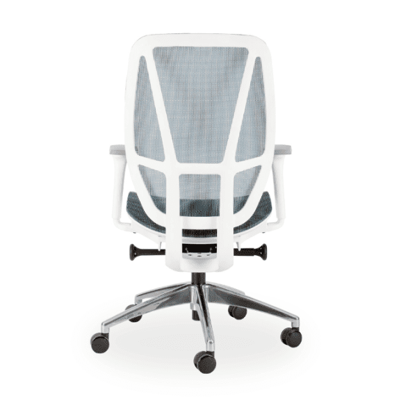 Crystal Mid Back White and Blue Swivel Chair