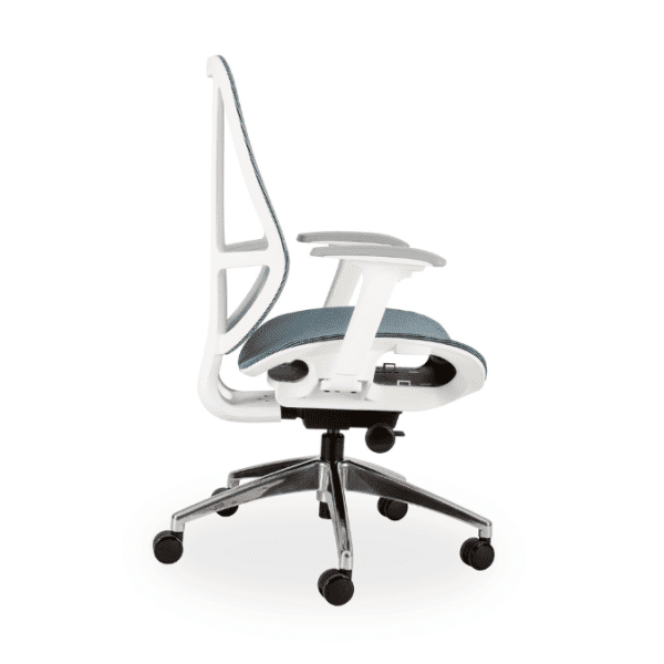 Crystal Mid Back White and Blue Swivel Chair