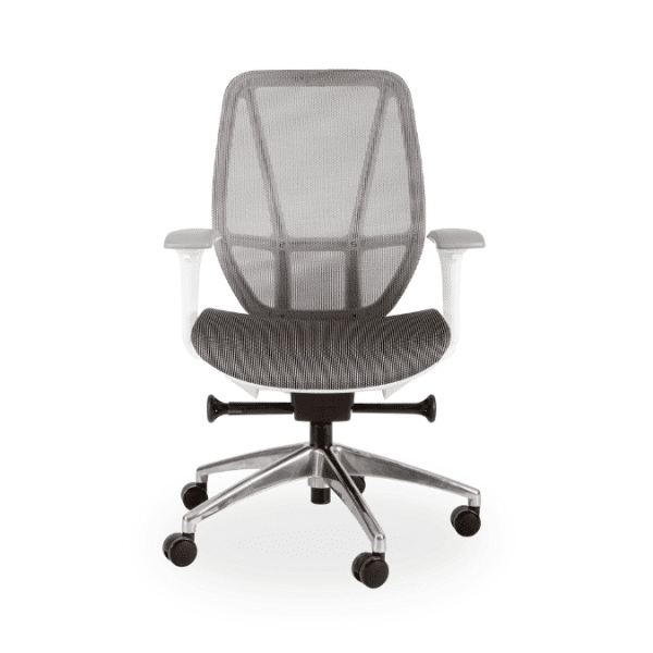 Crystal Mid Back White and Grey Swivel Chair