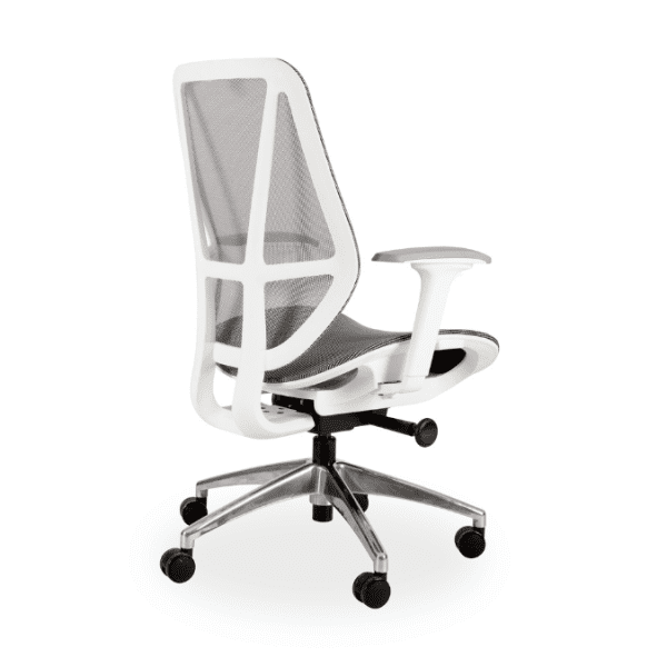 Crystal Mid Back White and Grey Swivel Chair - Image 2