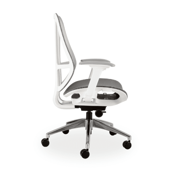 Crystal Mid Back White and Grey Swivel Chair