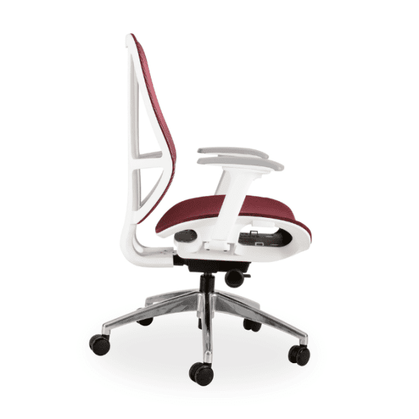 Crystal Mid Back White and Red Swivel Chair