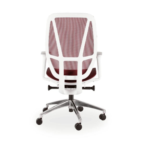 Crystal Mid Back White and Red Swivel Chair