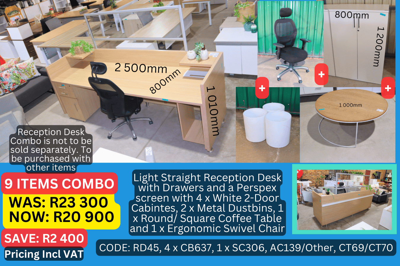 Used Reception Desks, Second Hand Reception Seating and Table, Second Hand Office Furniture