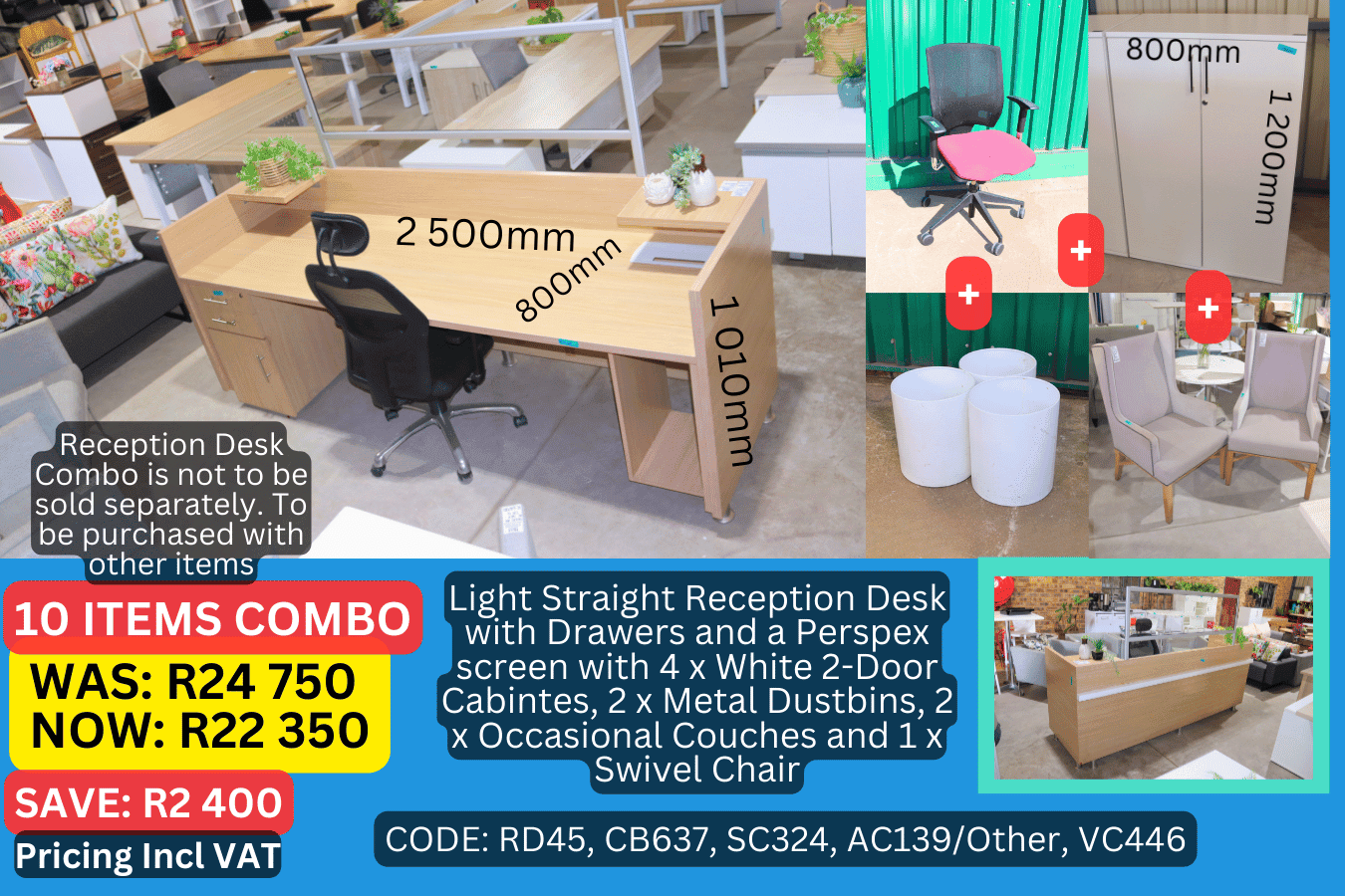 Used Reception Desks, Second Hand Reception Seating and Table, Second Hand Office Furniture
