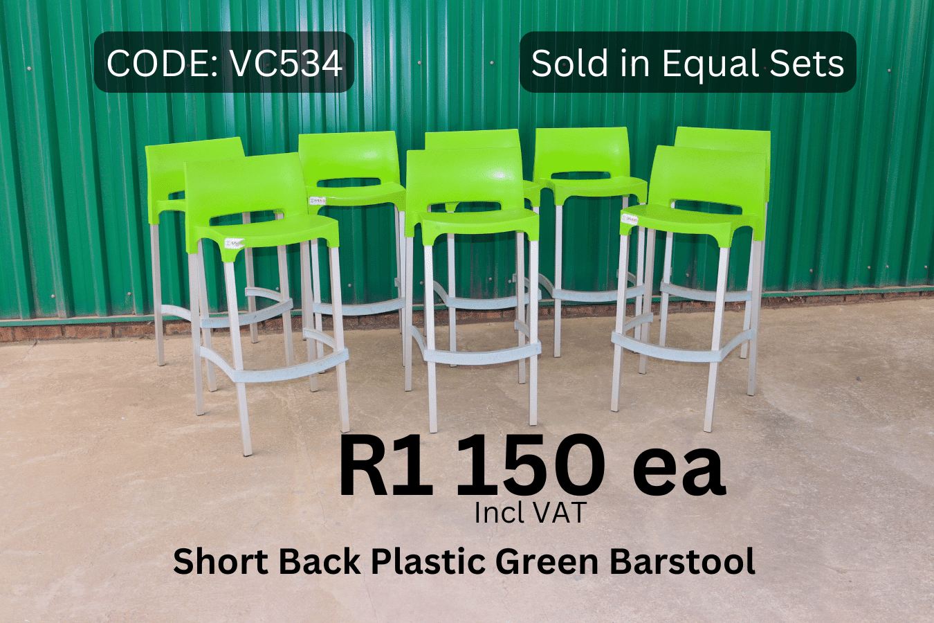 Used Green Plastic Barstools