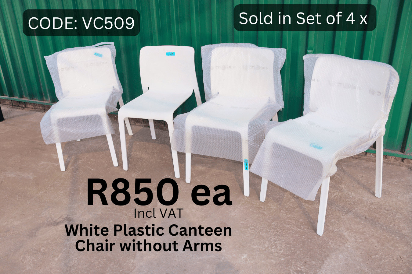 Used Plastic Chairs, Used Canteen Chairs, Second Hand Outside chairs, Second Hand Visitor Chair