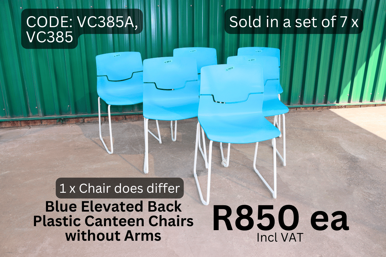 Used Plastic Chairs, Used Canteen Chairs, Second Hand Outside chairs, Second Hand Visitor Chair