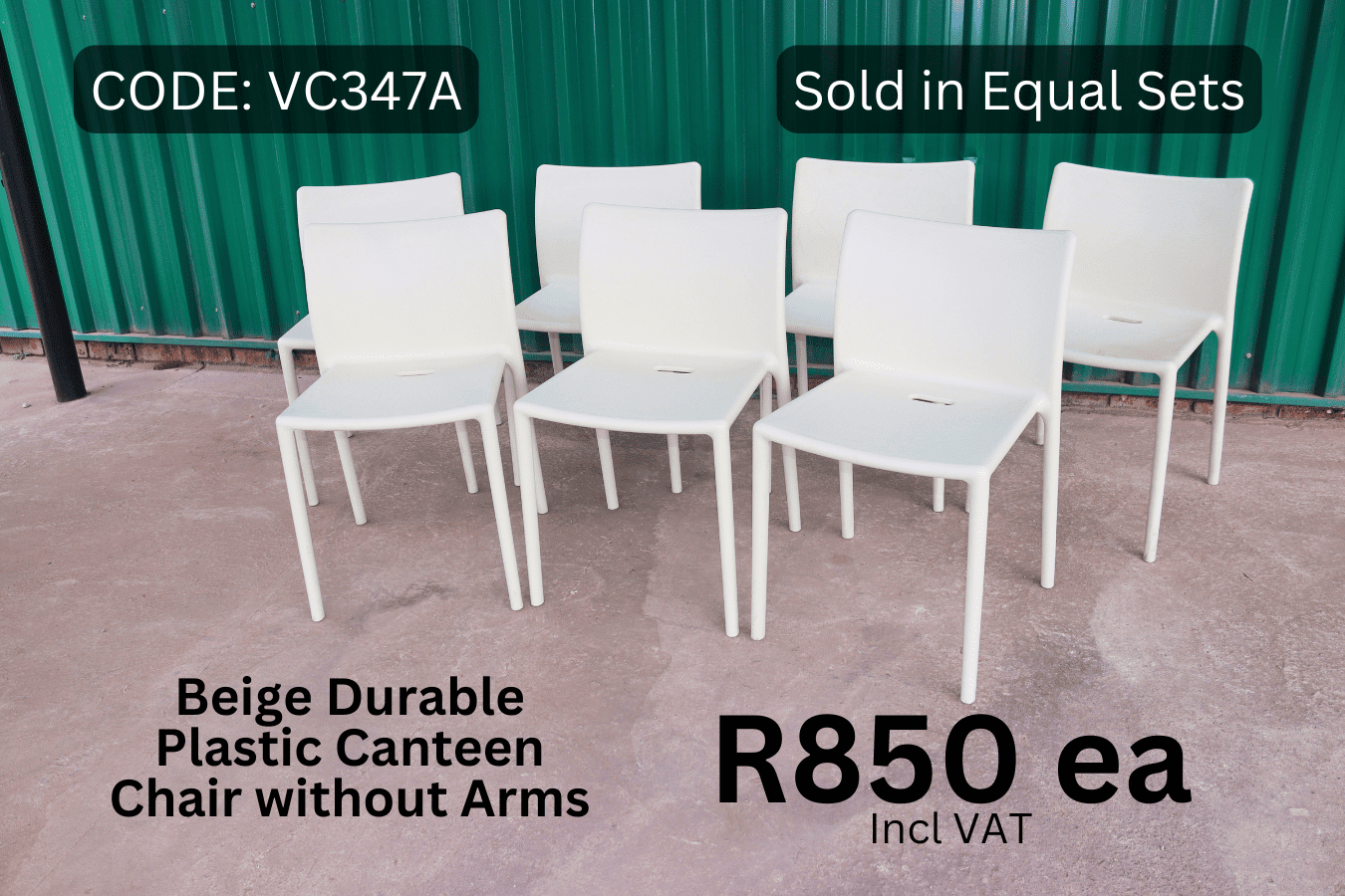 Used Plastic Chairs, Used Canteen Chairs, Second Hand Outside chairs, Second Hand Visitor Chair