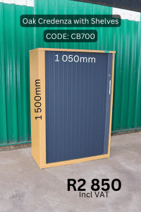 Second Hand Oak Cabinet with Shelving, Used Oak Credenza