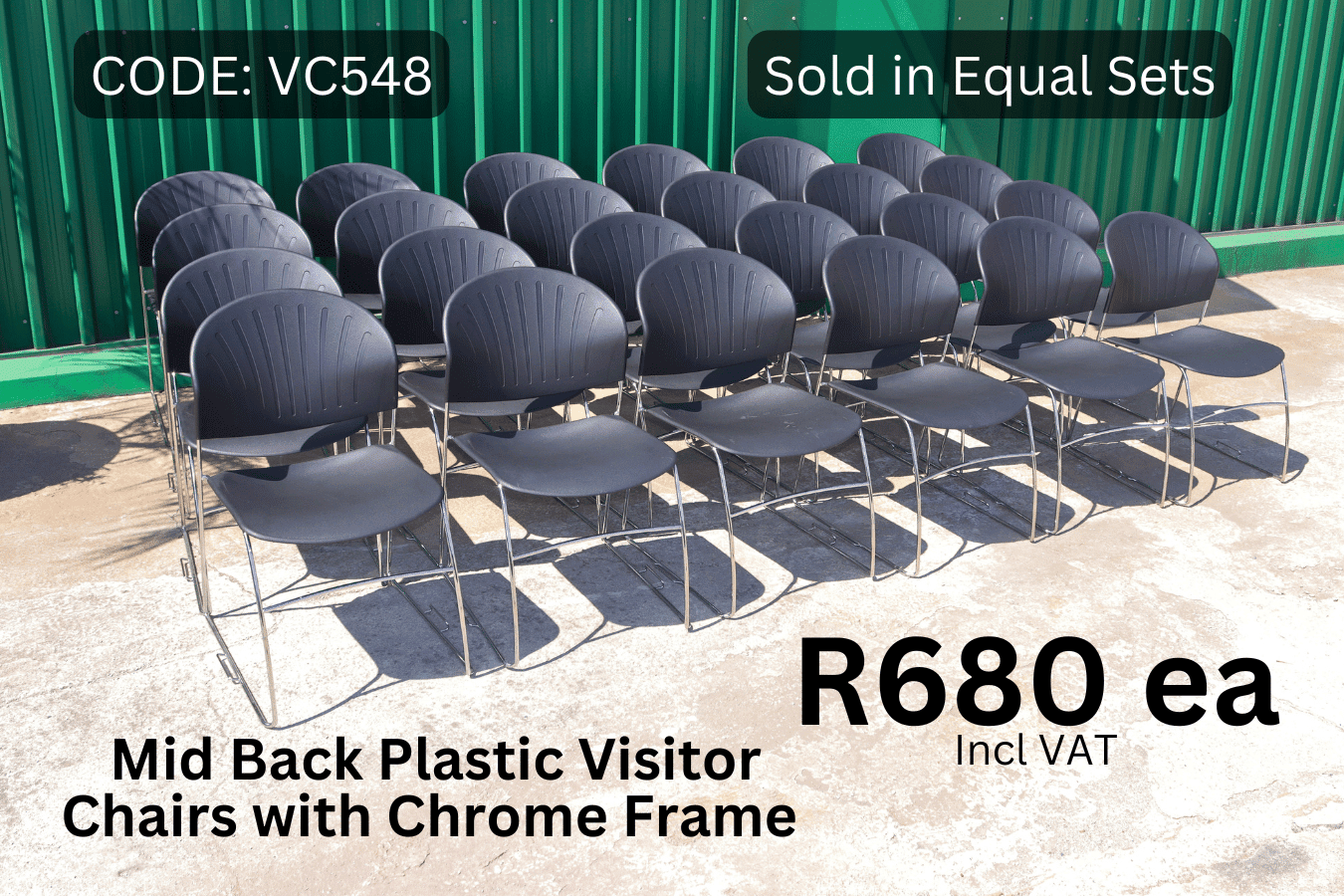 Second Hand Plastic Visitor Chair, Used Outside Chairs, Used Canteen Chairs, Second Hand Office Chair