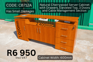 Used Cherrywood Server Cabinet, Second Hand Office Cabinet