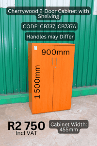 Used Cherrywood 2-Door Cabinet with Shelving, Second Hand Office Cabinet