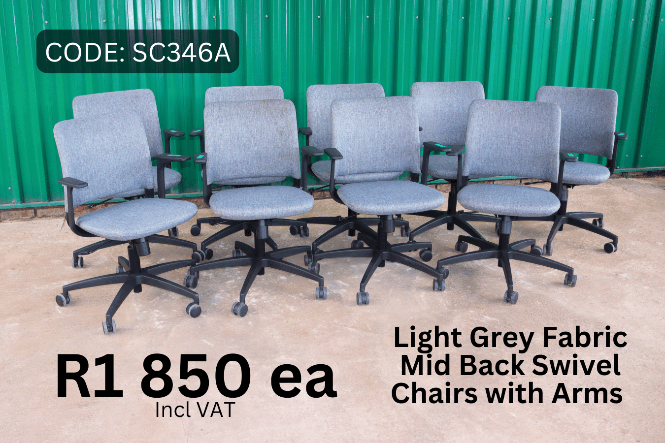 Used Swivel Office Chairs, Second Hand Modern Swivel Chair, Used Light Grey Fabric Swivel Chair