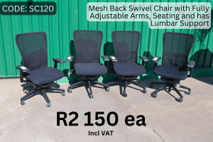 Mesh Back swivel Chair with Adjustable Arms, Lumbar and Seating