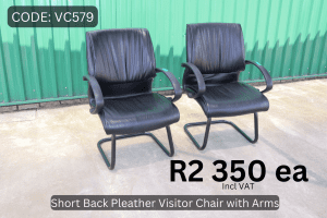 Used Pleather Visitor Chair, Second Hand Waiting Area Chair