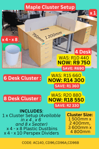 Used Clusters, Second Hand Workstations, Call Centre Tables