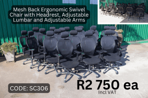 Ergonomic Used Swivel Office Chairs, Pre-Loved Office Ergonomic Swivel Chair with Headrest, Office Chair with Back Support and Headrest
