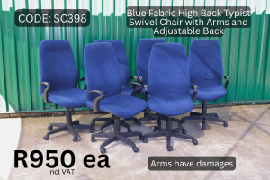 Used Functional Typist Swivel Chair with Arms supplied by HNA Office Furniture in Gauteng
