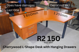 Second Hand cherrywood desk with drawers supplied by HNA Office Furniture in Gauteng.