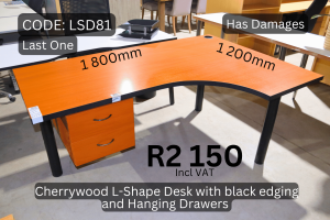 Used cherrywood desk with drawers supplied by HNA Office Furniture in Gauteng.