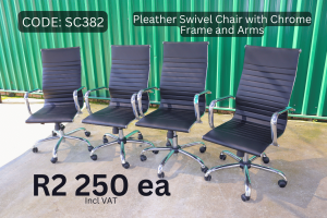 Executive Quality second hand Pleather High Back Swivel Chair supplied by HNA Office Furniture in Gauteng