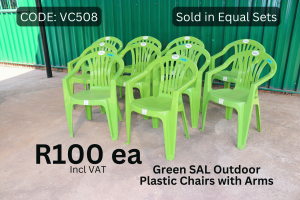 Second hand plastic chairs supplied by HNA Office Furniture in Wadeville.