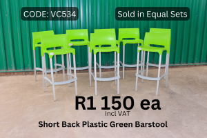 Colourful second hand barstools supplied by HNA Office Furniture in Gauteng.
