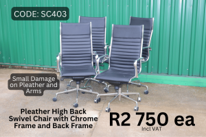 Executive Quality Used Pleather High Back Swivel Chair supplied by HNA Office Furniture in Gauteng