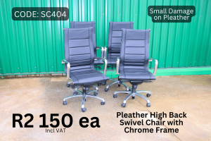 Quality Used Executive Pleather Swivel Chair supplied by HNA Office Furniture in Gauteng.