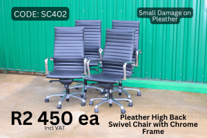 Executive Quality Used Pleather High Back Swivel Chair supplied by HNA Office Furniture in Gauteng