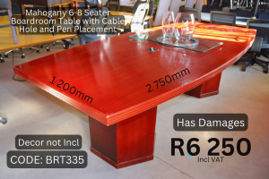Executive second hand 6 to 8 seater boardroom table supplied by HNA Office Furniture in Gauteng.