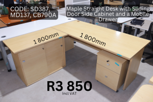Used L-Shape office desk supplied by HNA Office Furniture in Gauteng.