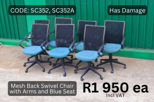 Quality used office swivel chair supplied by HNA Office Furniture in Gauteng.