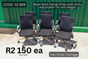 Used Mesh Back Swivel Chair supplied by HNA Office Furniture in Gauteng
