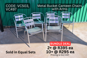 Second hand metal chairs supplied by HNA Office Furniture in Gauteng.