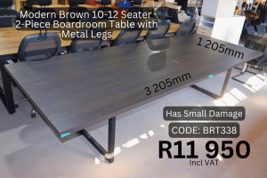 Modern second hand brown boardroom table supplied by HNA Office Furniture in Gauteng.