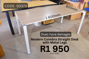 Contemporary second hand straight office desk supplied by HNA Office Furniture in Gauteng.