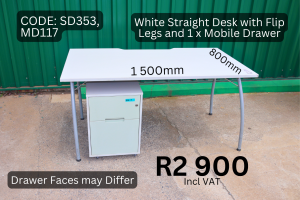 Contemporary second hand straight desk supplied by HNA Office Furniture in Gauteng.