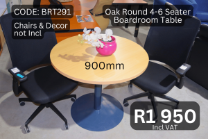Quality used round boardroom table supplied by HNA Office Furniture in Gauteng.