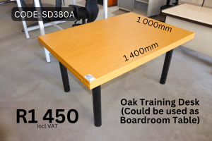 Used oak training desk supplied by HNA Office Furniture in Gauteng.