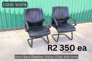 Excellent condition second hand pleather visitor chairs supplied by HNA Office Furniture in Gauteng.