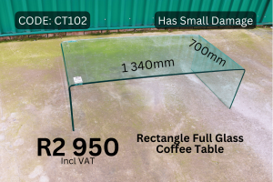 Quality modern second hand glass coffee table supplied by HNA Office Furniture in Gauteng.