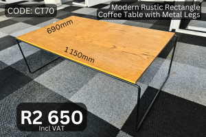 Modern rectangular used coffee table supplied by HNA Office Furniture in Gauteng.
