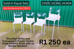Quality second hand plastic visitor chair supplied by HNA Office Furniture in Gauteng.