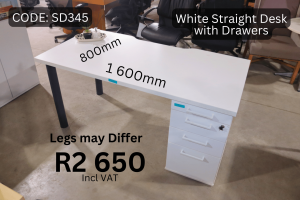 Quality used straight desk with drawers supplied by HNA Office Furniture in Gauteng.