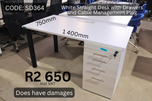 Quality modern used straight desk with drawers supplied by HNA Office Furniture in Gauteng.