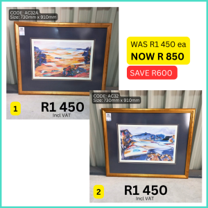 Second Hand Bronze framed still life print sold by HNA Office Furniture in Gauteng.