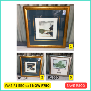 Used dark bronze framed natural scenery print sold by HNA Office Furniture in Gauteng.